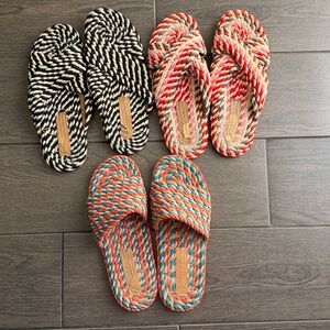 SALT + UMBER 3 PAIR OF SARAYA ROPE SLIDES 6